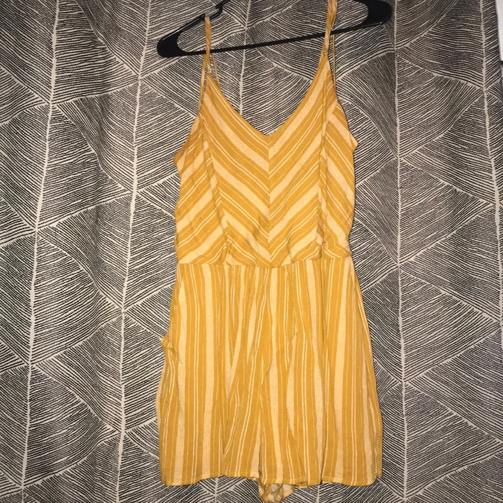 One Clothing Gold and White Romper